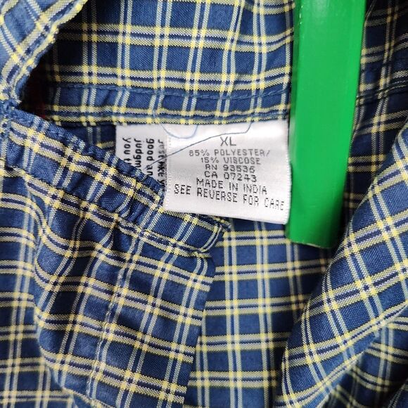 Ecko Button-Up Shirt Men's XL Blue/Yellow Plaid Short Sleeves Collared - Picture 9 of 10